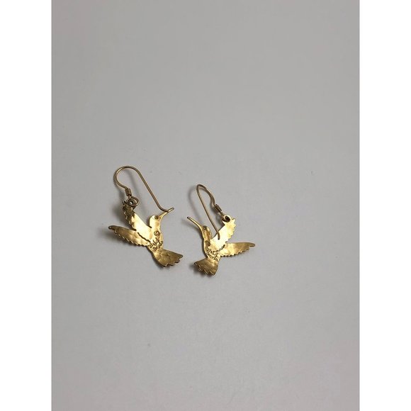 Wild Bryde Gold Plated Hummingbird Pierced Earrings - Picture 2 of 3